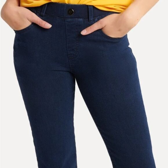 Betabrand Boot-Cut 4-Pocket Yoga Denim pants Dark Indigo Large - Picture 6 of 10